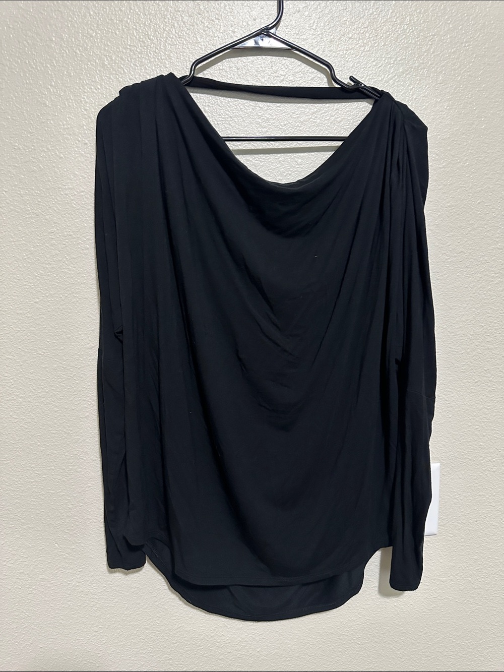 Express Women’s Black Draped Cowl Neck Open Back Top